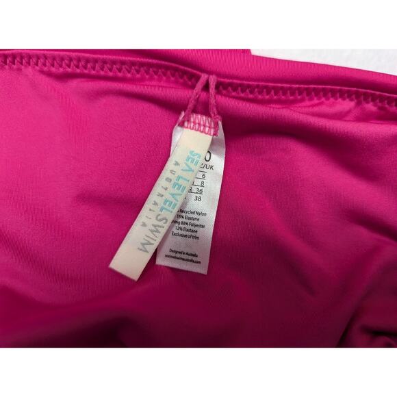 Sea Level Swim Australia sz 6 Solid Pink High Waist Bikini Bottoms 3104 - Picture 3 of 3